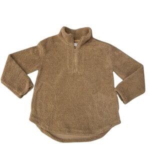 Koolaburra by UGG Sherpa Fleece Quarter Zip Pullover Tan Camel Women's Small